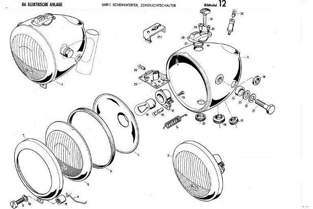 B12 - Scheinwerfer, zündlichtschalter 